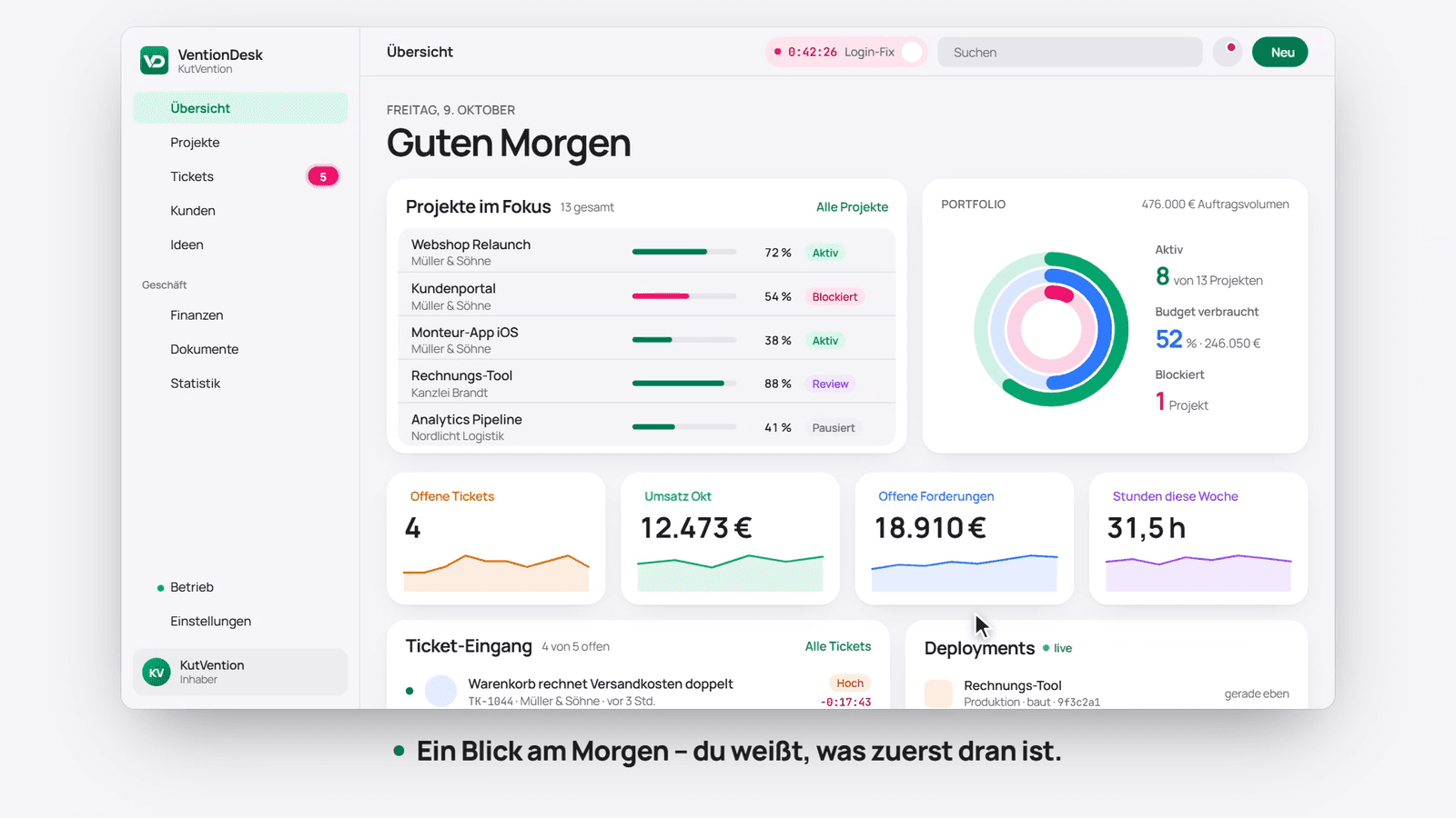 VentionDesk – app screenshot